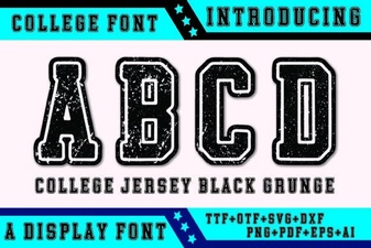 College Jersey Design Ideas: Black Grunge Fonts